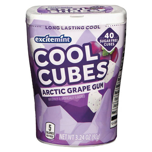 くみ Excitemint Artic Grape Cube Gum, 3.24 oz